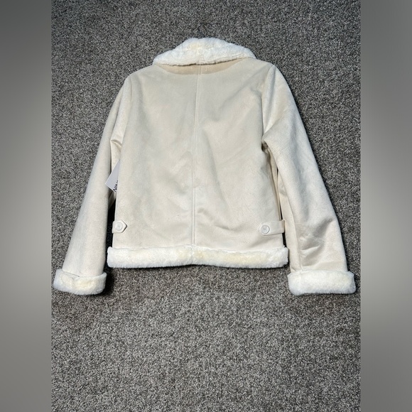 NWT Nine West Faux-suede Aviator Jacket Size Small - Picture 5 of 7